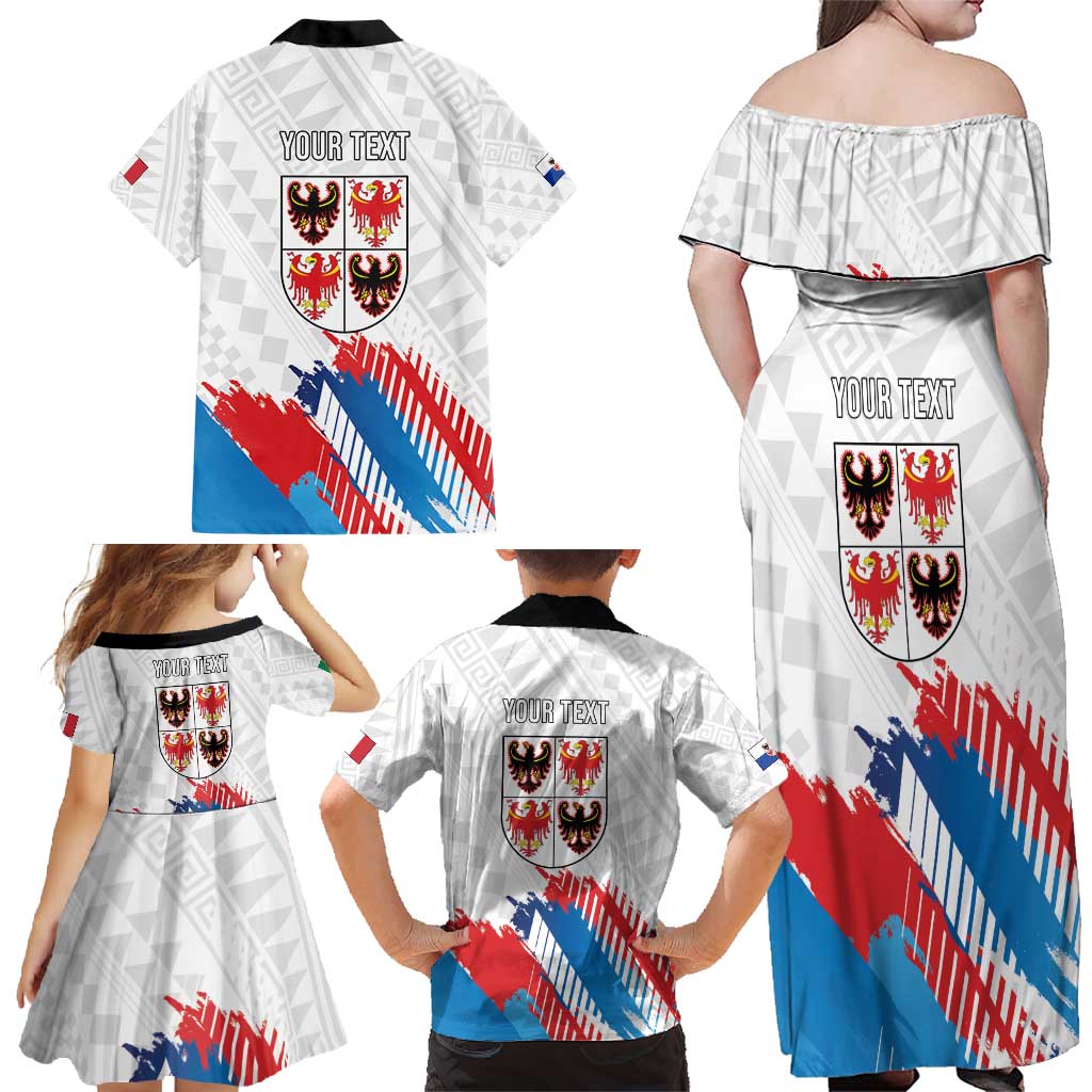 Personalized Italy Trentino-Alto Adige Family Matching Off Shoulder Maxi Dress and Hawaiian Shirt Flag Style - Wonder Print Shop