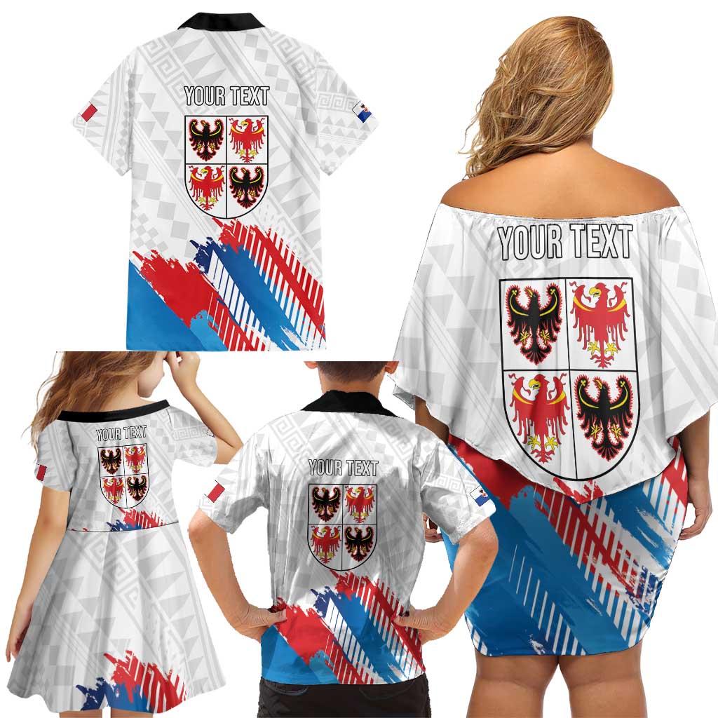 Personalized Italy Trentino-Alto Adige Family Matching Off Shoulder Short Dress and Hawaiian Shirt Flag Style - Wonder Print Shop