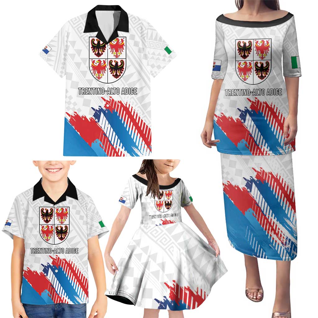 Personalized Italy Trentino-Alto Adige Family Matching Puletasi and Hawaiian Shirt Flag Style - Wonder Print Shop