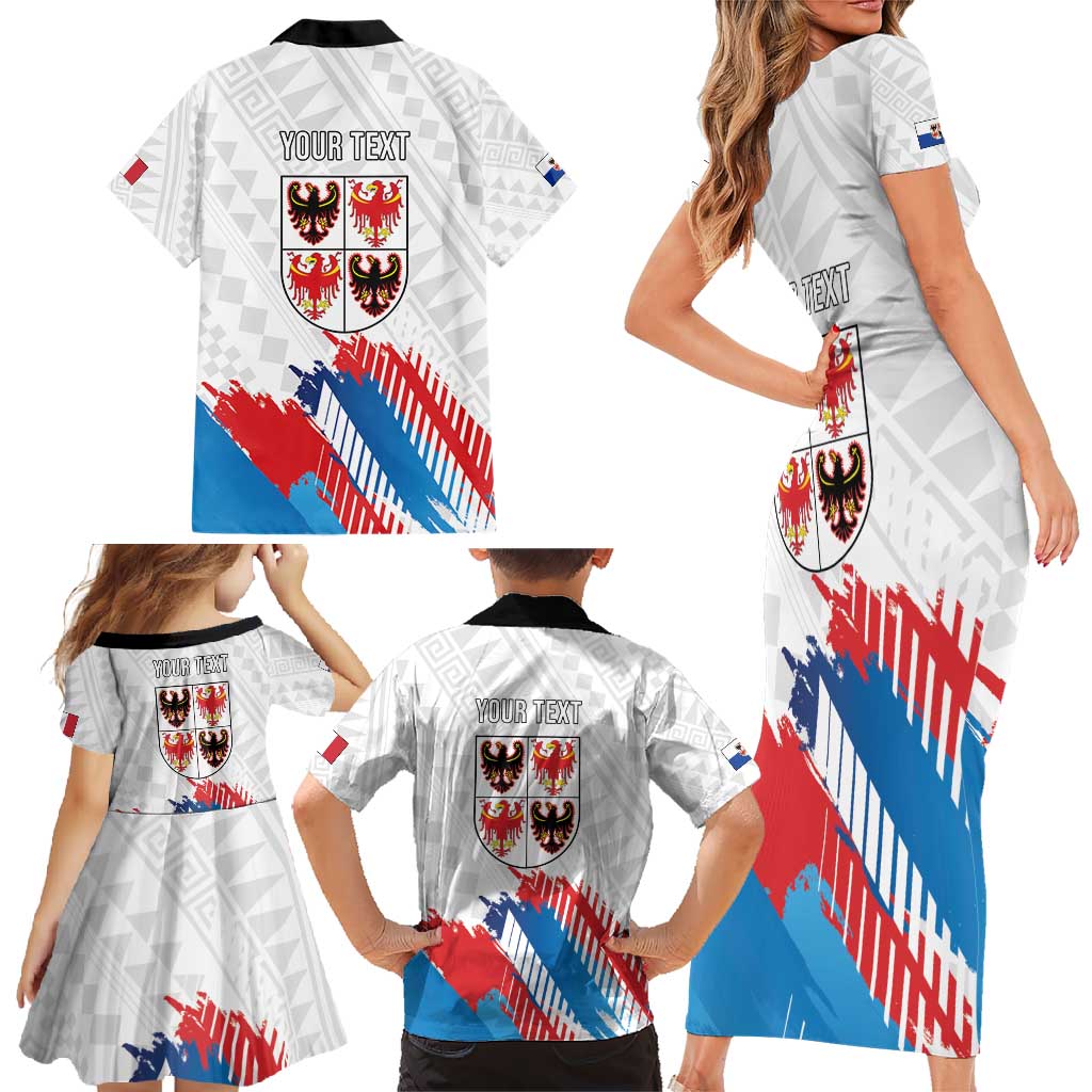 Personalized Italy Trentino-Alto Adige Family Matching Short Sleeve Bodycon Dress and Hawaiian Shirt Flag Style - Wonder Print Shop
