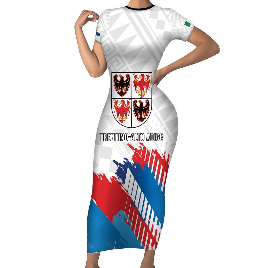 Personalized Italy Trentino-Alto Adige Family Matching Short Sleeve Bodycon Dress and Hawaiian Shirt Flag Style - Wonder Print Shop