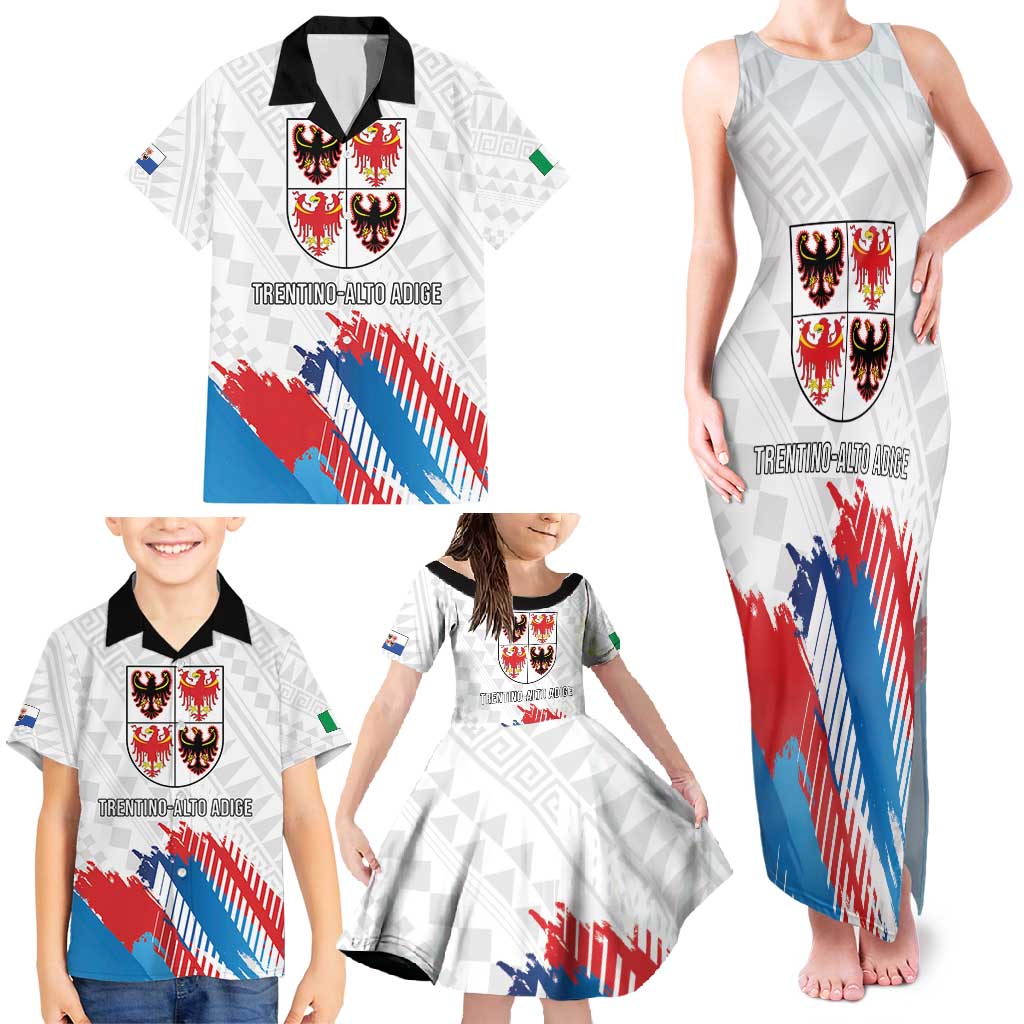 Personalized Italy Trentino-Alto Adige Family Matching Tank Maxi Dress and Hawaiian Shirt Flag Style - Wonder Print Shop