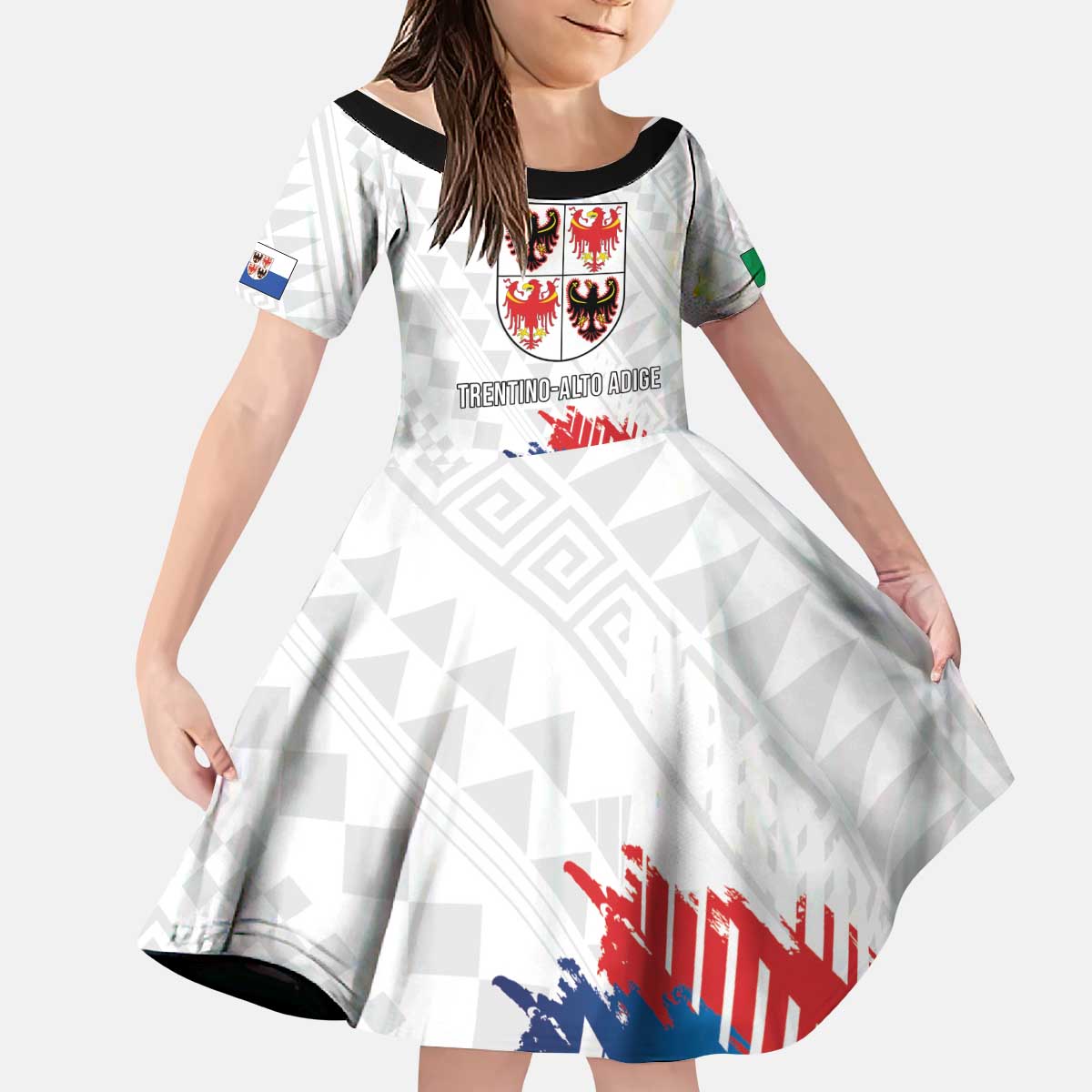 Personalized Italy Trentino-Alto Adige Kid Short Sleeve Dress Flag Style - Wonder Print Shop