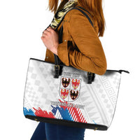 Personalized Italy Trentino-Alto Adige Leather Tote Bag Flag Style - Wonder Print Shop