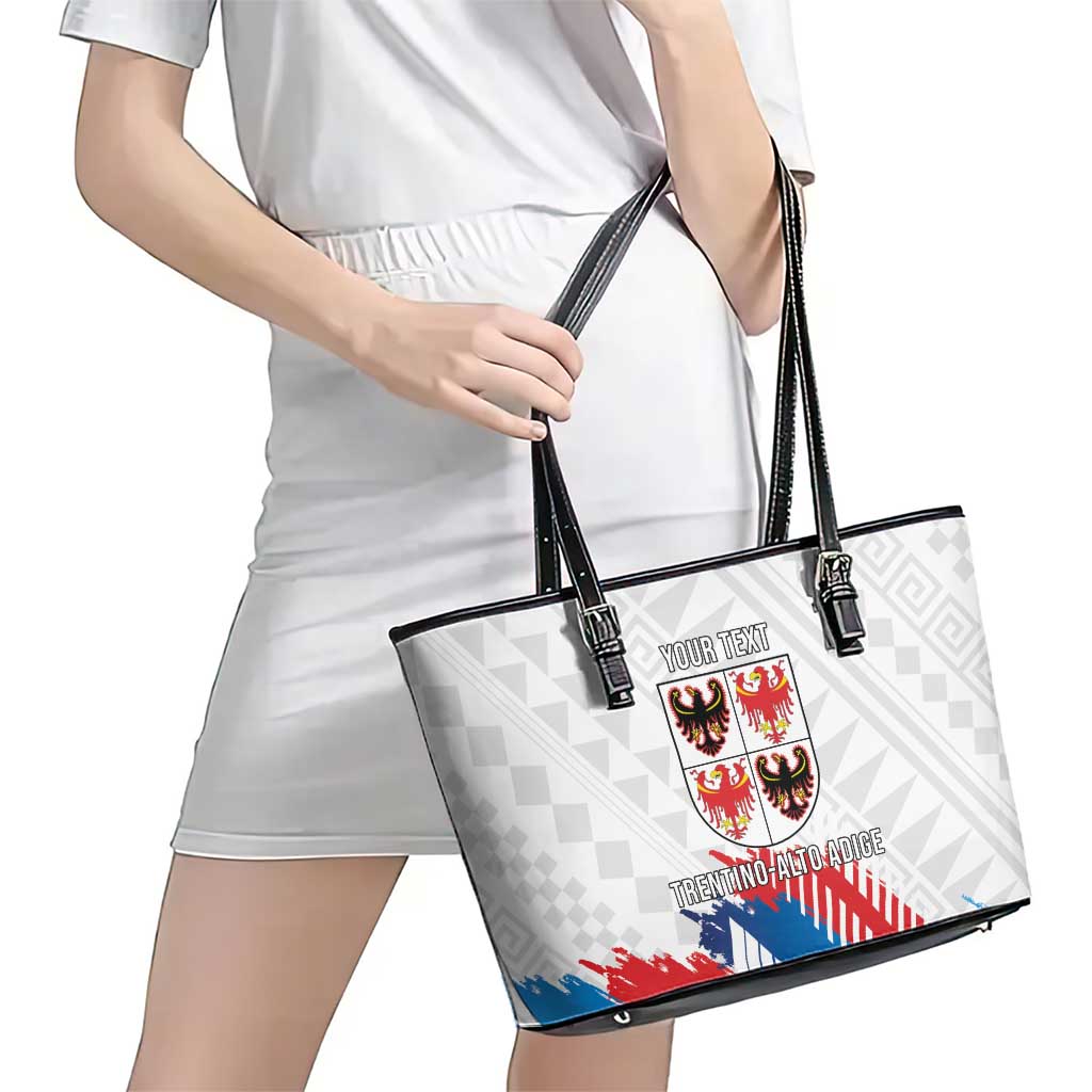 Personalized Italy Trentino-Alto Adige Leather Tote Bag Flag Style - Wonder Print Shop