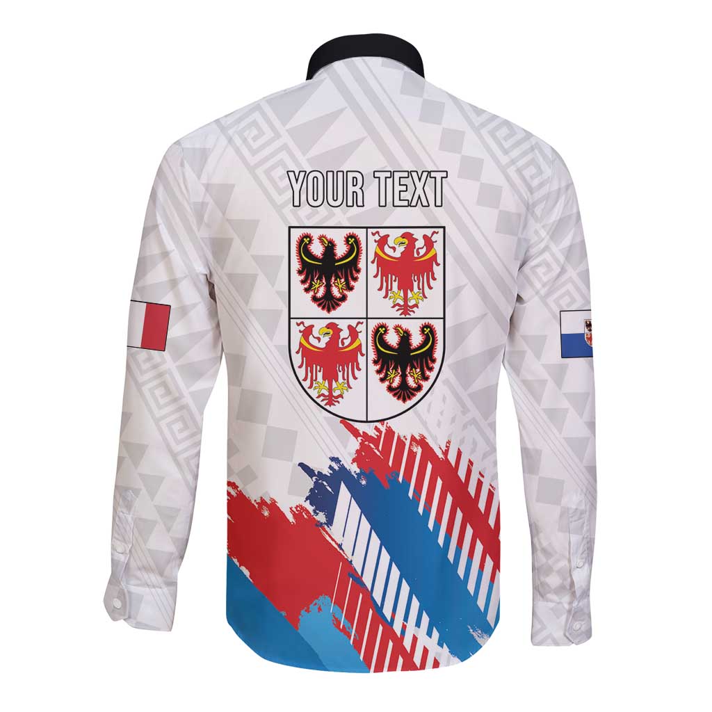 Personalized Italy Trentino-Alto Adige Long Sleeve Button Shirt Flag Style - Wonder Print Shop