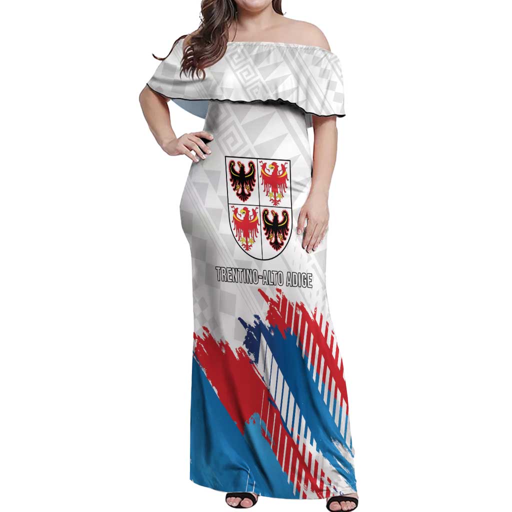 Personalized Italy Trentino-Alto Adige Off Shoulder Maxi Dress Flag Style - Wonder Print Shop