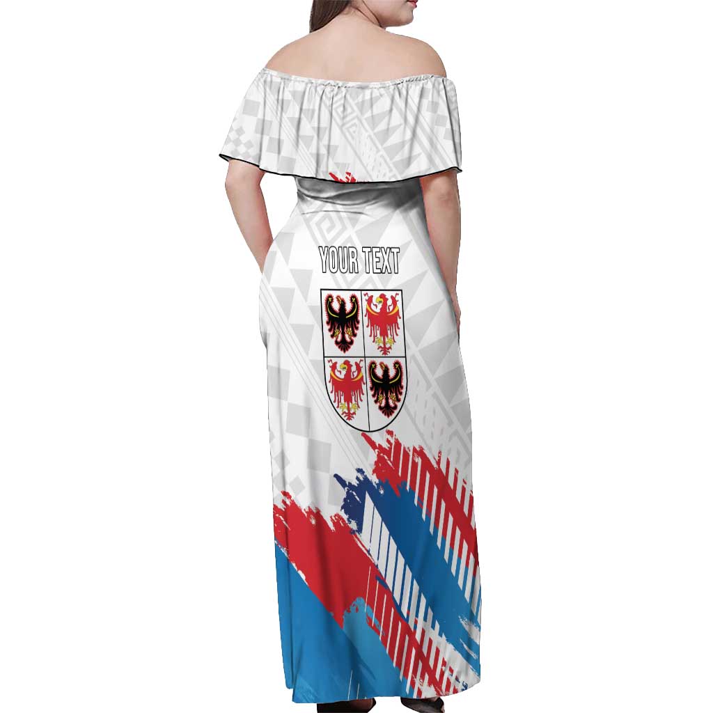 Personalized Italy Trentino-Alto Adige Off Shoulder Maxi Dress Flag Style - Wonder Print Shop