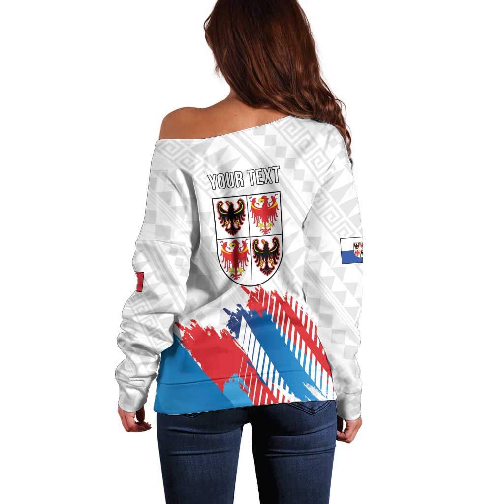 Personalized Italy Trentino-Alto Adige Off Shoulder Sweater Flag Style - Wonder Print Shop