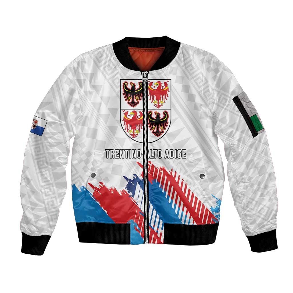 Personalized Italy Trentino-Alto Adige Sleeve Zip Bomber Jacket Flag Style - Wonder Print Shop