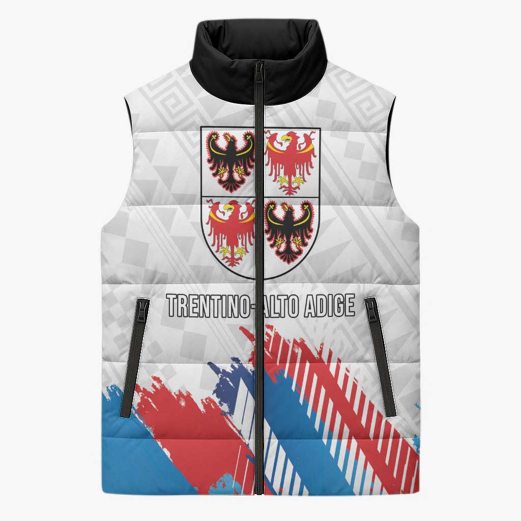 Personalized Italy Trentino-Alto Adige Sleeveless Puffer Jacket Flag Style - Wonder Print Shop