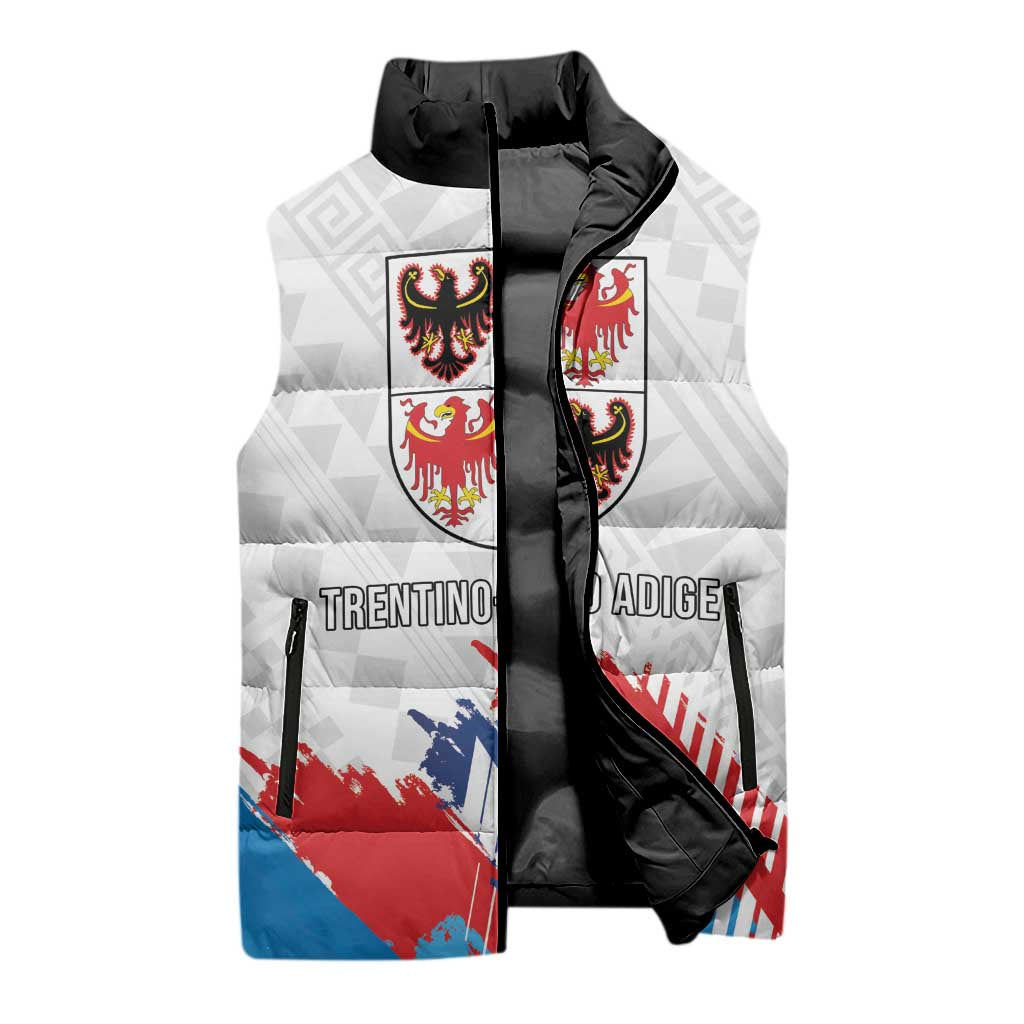 Personalized Italy Trentino-Alto Adige Sleeveless Puffer Jacket Flag Style - Wonder Print Shop