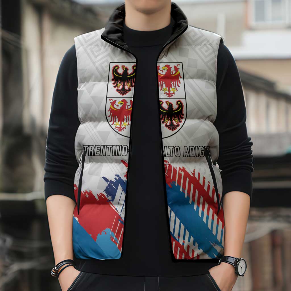 Personalized Italy Trentino-Alto Adige Sleeveless Puffer Jacket Flag Style - Wonder Print Shop