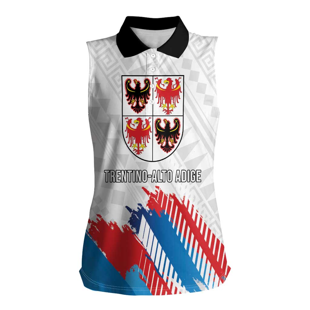 Personalized Italy Trentino-Alto Adige Women Sleeveless Polo Shirt Flag Style - Wonder Print Shop