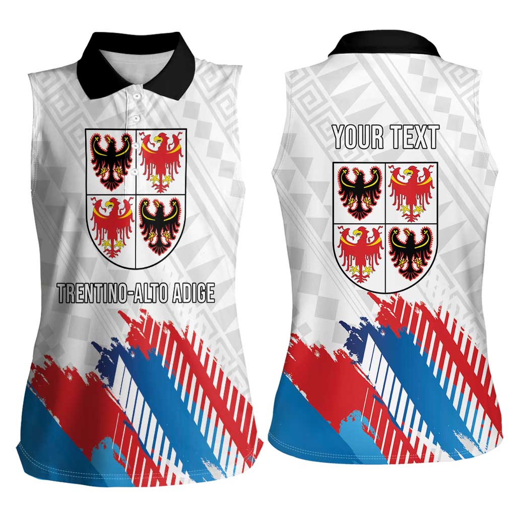 Personalized Italy Trentino-Alto Adige Women Sleeveless Polo Shirt Flag Style - Wonder Print Shop