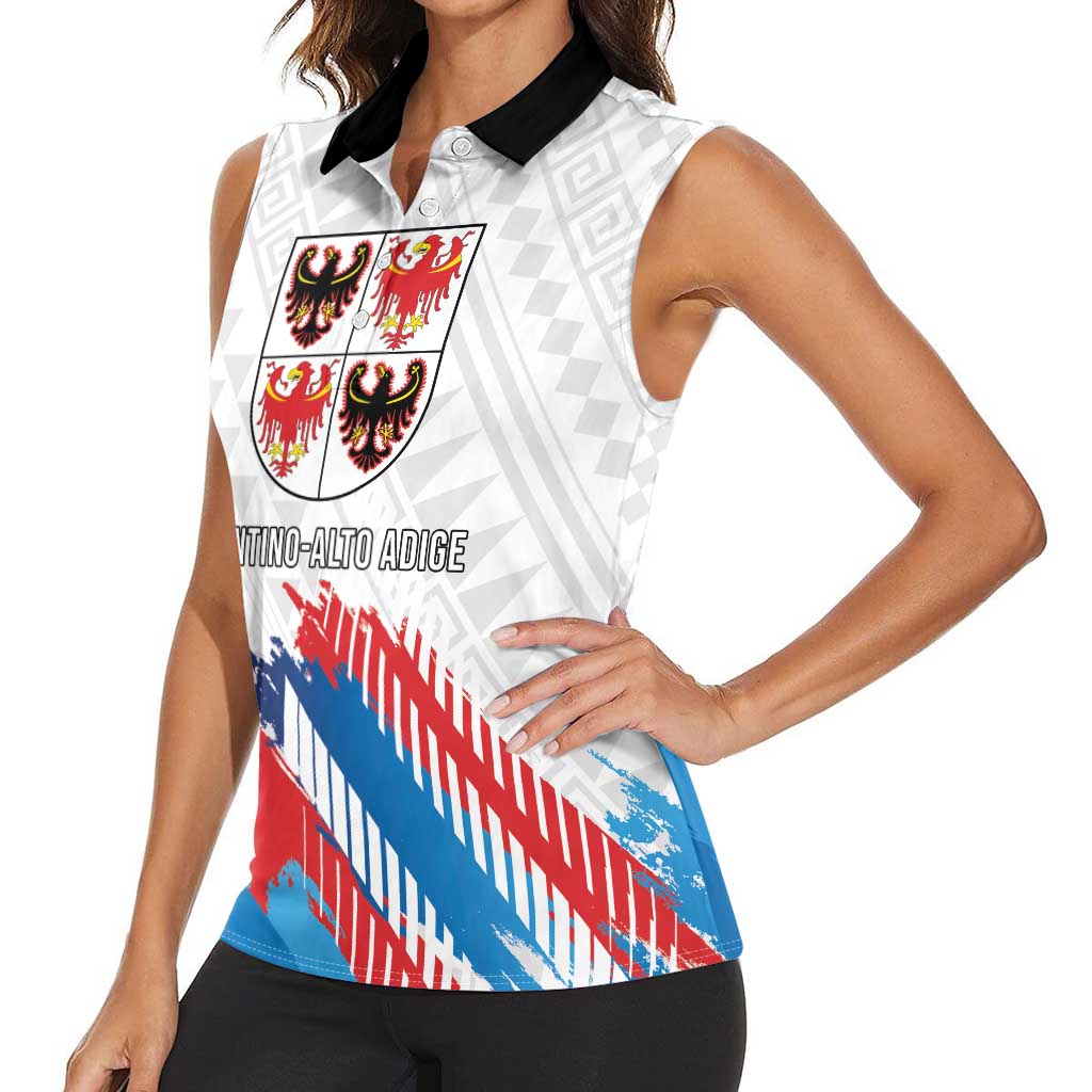 Personalized Italy Trentino-Alto Adige Women Sleeveless Polo Shirt Flag Style - Wonder Print Shop