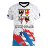 Personalized Italy Trentino-Alto Adige Women V-Neck T-Shirt Flag Style - Wonder Print Shop