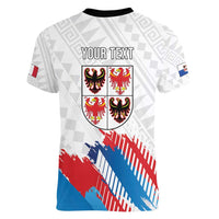 Personalized Italy Trentino-Alto Adige Women V-Neck T-Shirt Flag Style - Wonder Print Shop