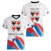 Personalized Italy Trentino-Alto Adige Women V-Neck T-Shirt Flag Style - Wonder Print Shop
