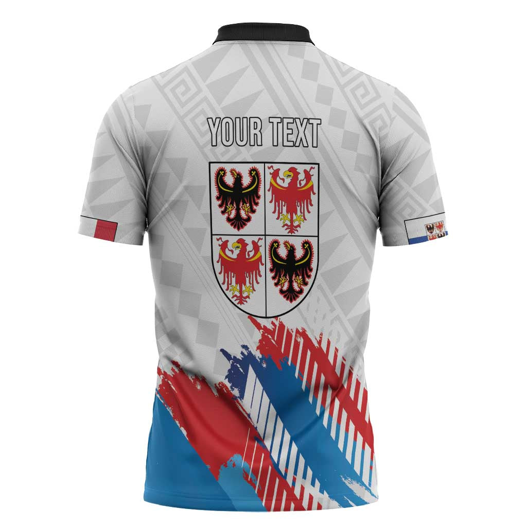 Personalized Italy Trentino-Alto Adige Zipper Polo Shirt Flag Style - Wonder Print Shop
