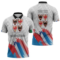 Personalized Italy Trentino-Alto Adige Zipper Polo Shirt Flag Style - Wonder Print Shop