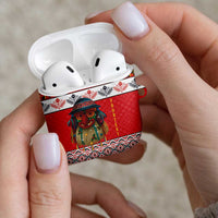 Personalized Romania Christmas AirPods Case Romanian Folk Mask - Wonder Print Shop