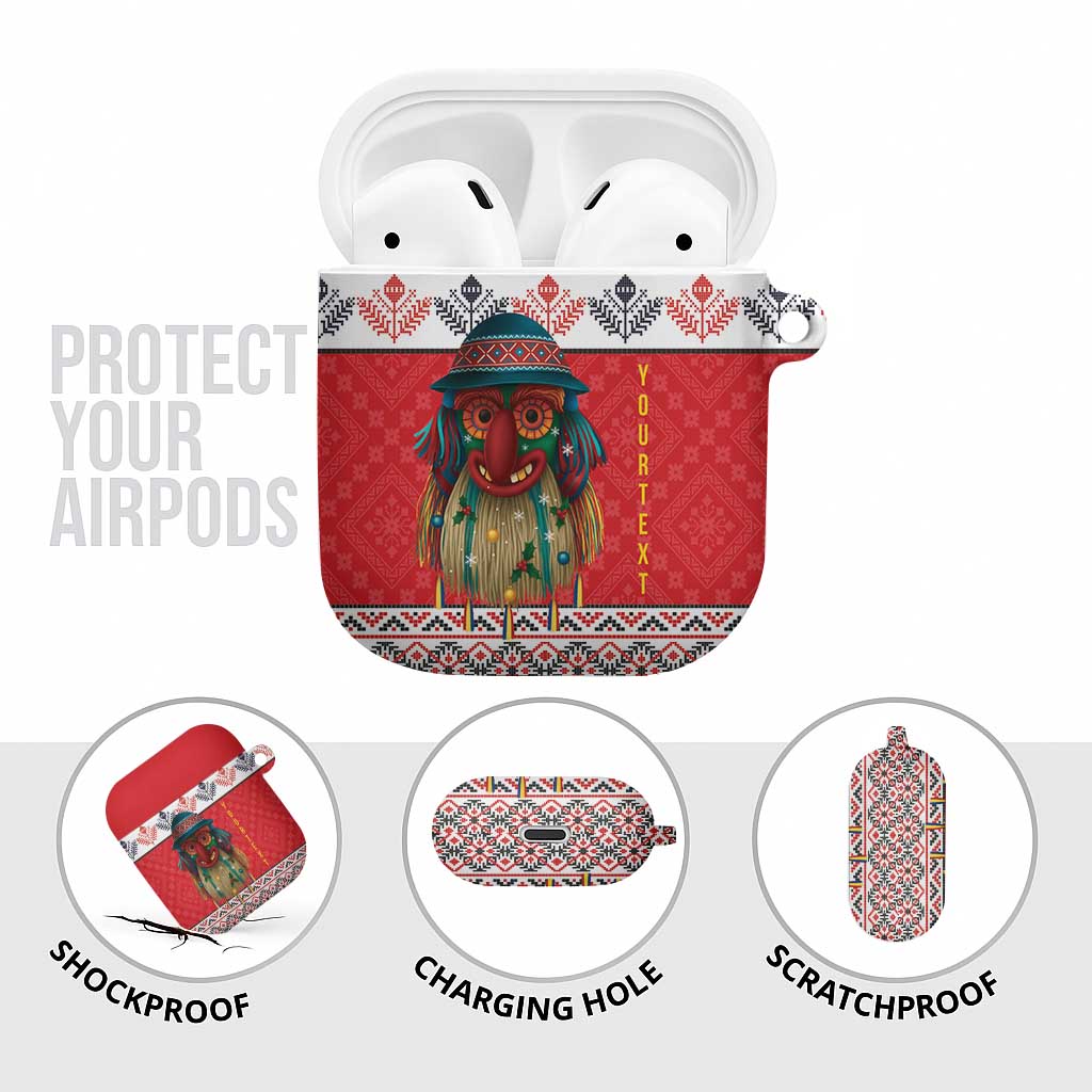 Personalized Romania Christmas AirPods Case Romanian Folk Mask - Wonder Print Shop