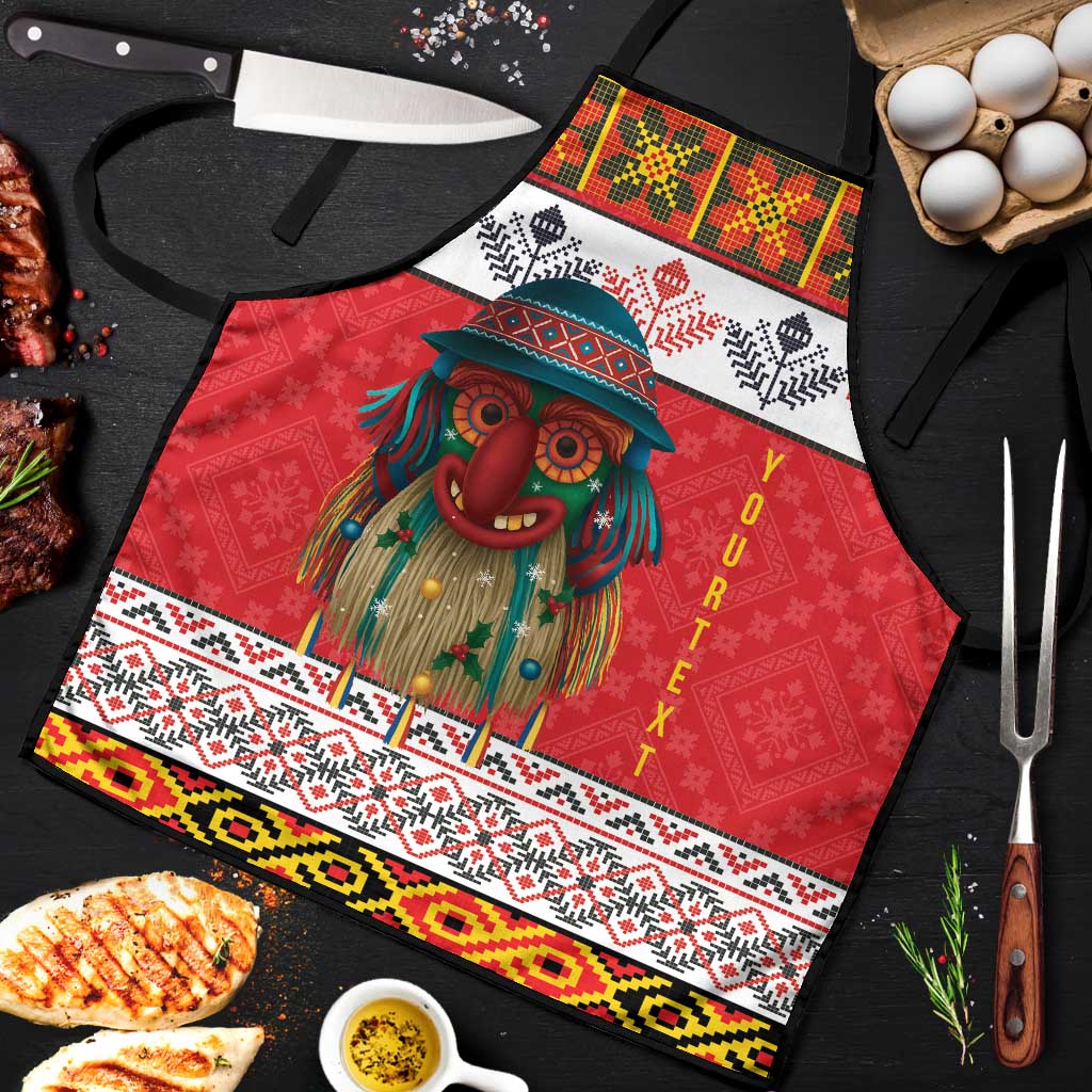 Personalized Romania Christmas Apron Romanian Folk Mask - Wonder Print Shop