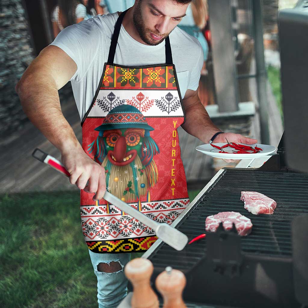 Personalized Romania Christmas Apron Romanian Folk Mask - Wonder Print Shop