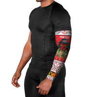 Personalized Romania Christmas Arm Sleeves Romanian Folk Mask - Wonder Print Shop