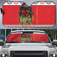 Personalized Romania Christmas Auto Sun Shade Romanian Folk Mask - Wonder Print Shop
