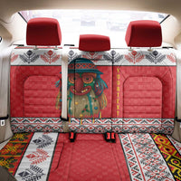 Personalized Romania Christmas Back Car Seat Cover Romanian Folk Mask - Wonder Print Shop