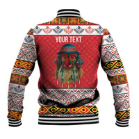 Personalized Romania Christmas Baseball Jacket Romanian Folk Mask - Wonder Print Shop