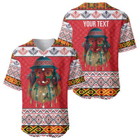 Personalized Romania Christmas Baseball Jersey Romanian Folk Mask - Wonder Print Shop
