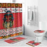 Personalized Romania Christmas Bathroom Set Romanian Folk Mask - Wonder Print Shop