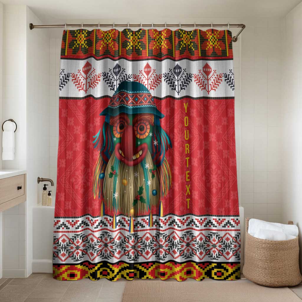 Personalized Romania Christmas Bathroom Set Romanian Folk Mask - Wonder Print Shop