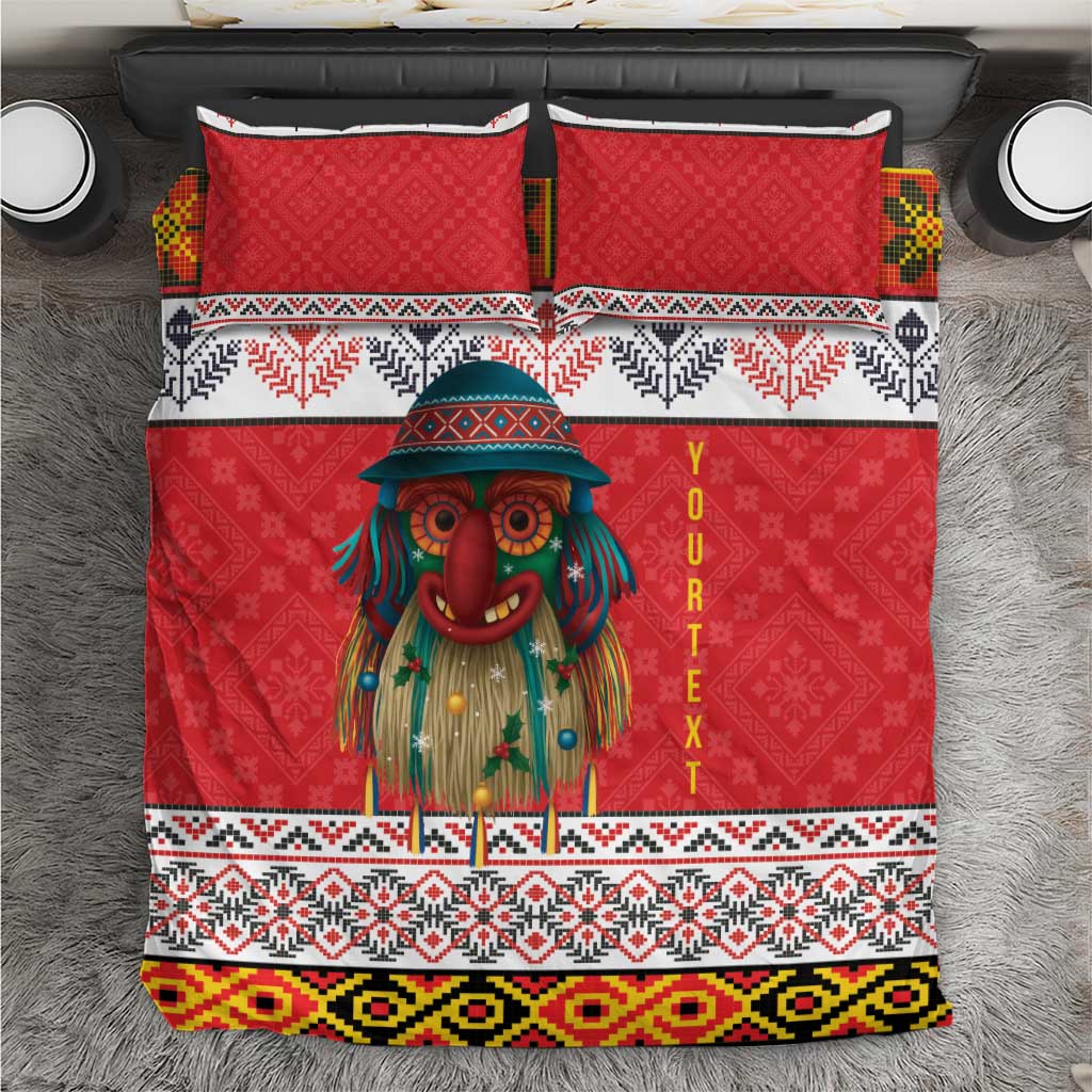 Personalized Romania Christmas Bedding Set Romanian Folk Mask - Wonder Print Shop
