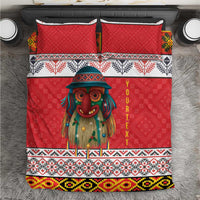 Personalized Romania Christmas Bedding Set Romanian Folk Mask - Wonder Print Shop