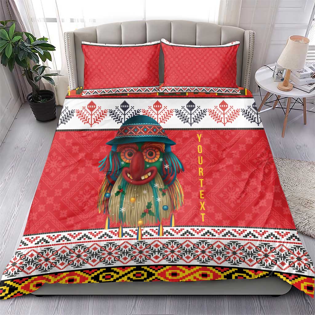 Personalized Romania Christmas Bedding Set Romanian Folk Mask - Wonder Print Shop