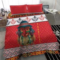 Personalized Romania Christmas Bedding Set Romanian Folk Mask - Wonder Print Shop