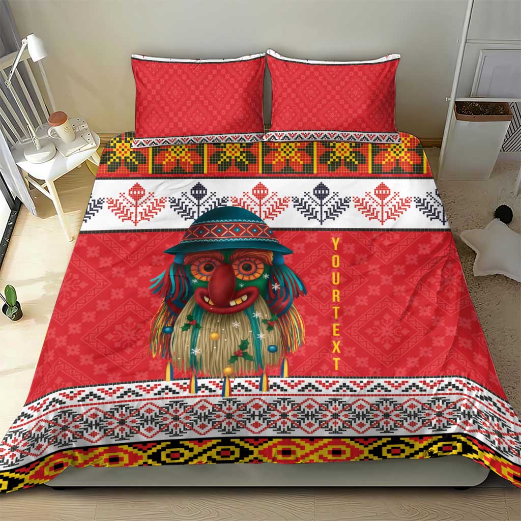 Personalized Romania Christmas Bedding Set Romanian Folk Mask - Wonder Print Shop