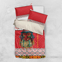 Personalized Romania Christmas Bedding Set Romanian Folk Mask - Wonder Print Shop