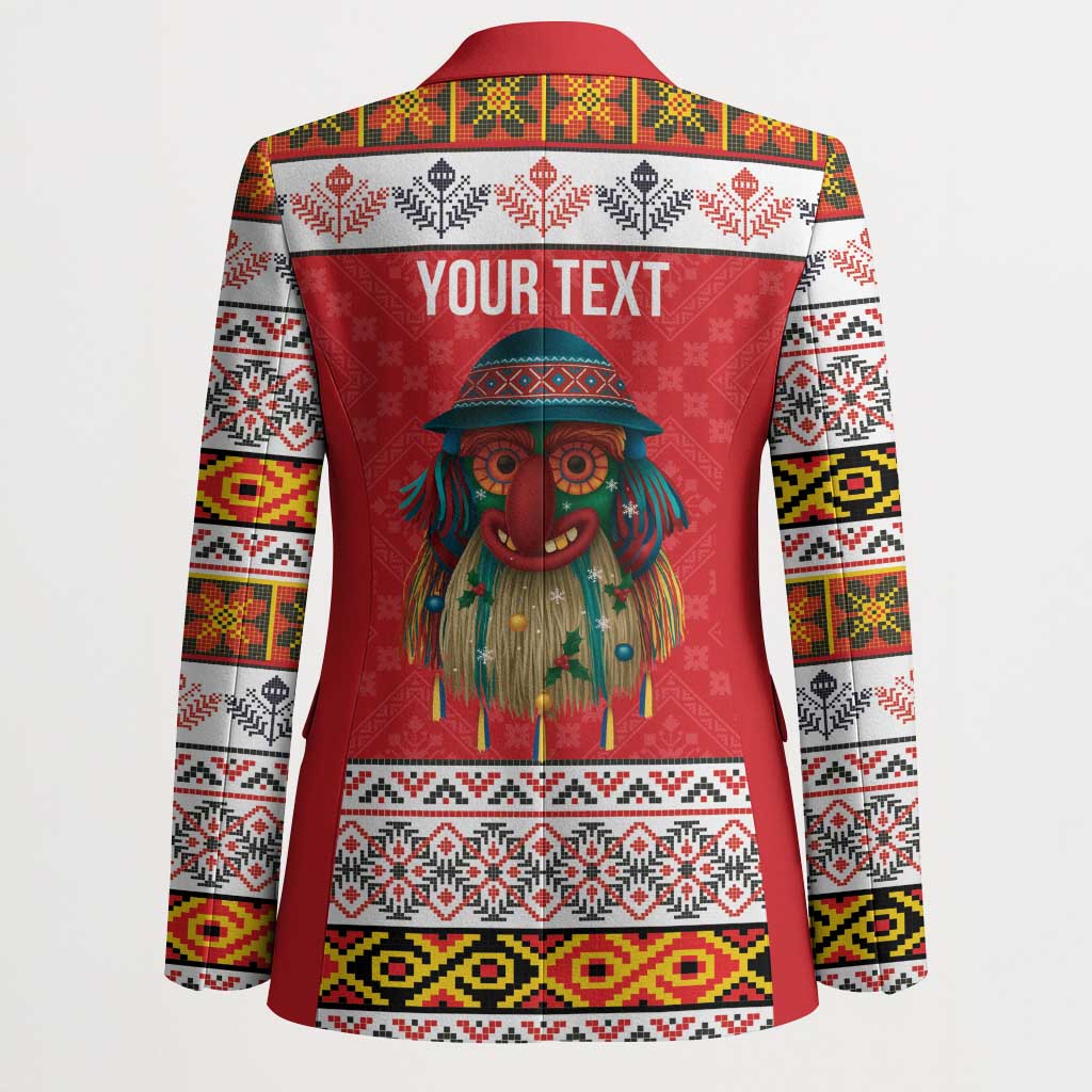 Personalized Romania Christmas Blazer Romanian Folk Mask - Wonder Print Shop