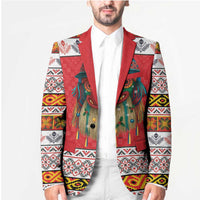 Personalized Romania Christmas Blazer Romanian Folk Mask - Wonder Print Shop