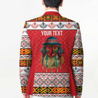Personalized Romania Christmas Blazer Romanian Folk Mask - Wonder Print Shop