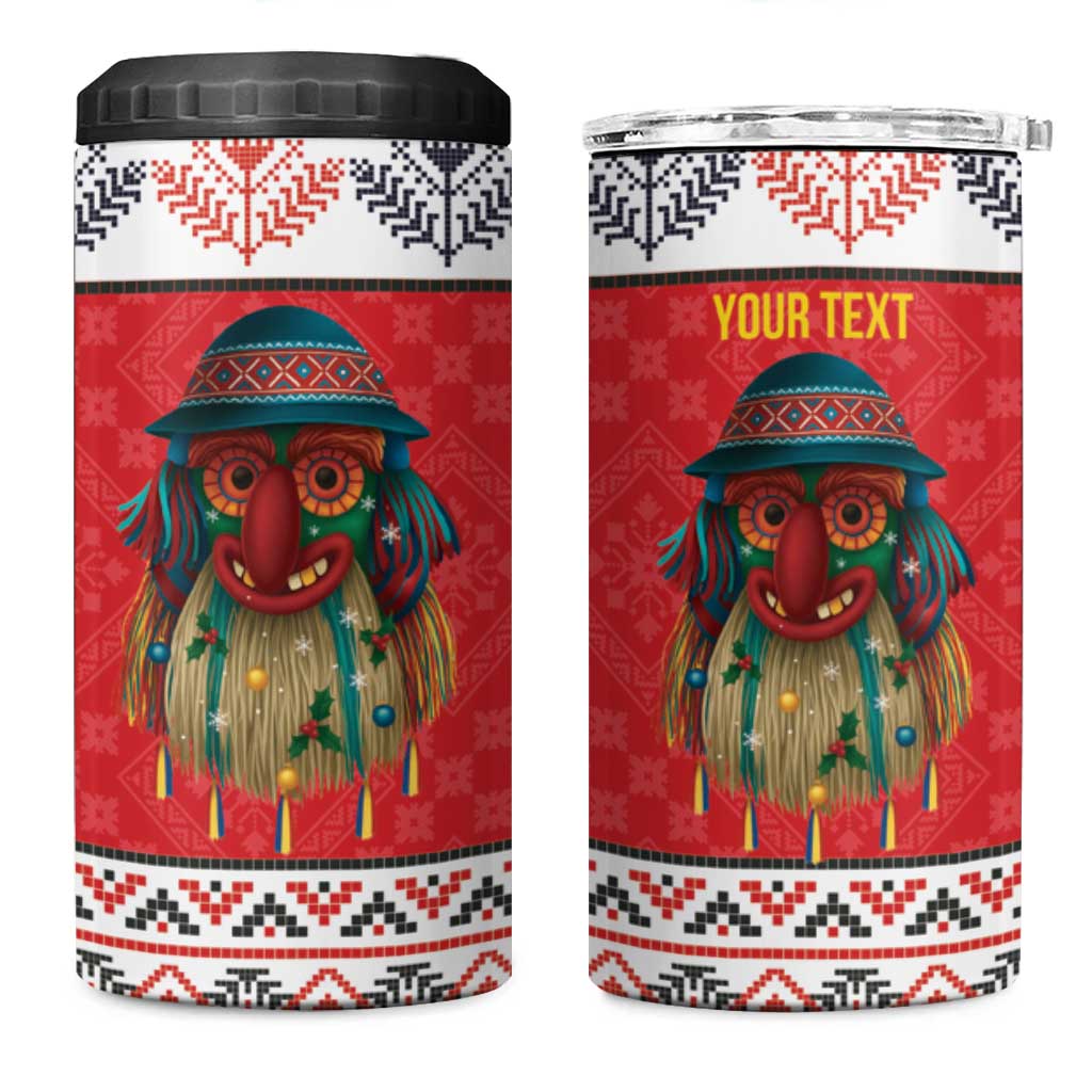 Personalized Romania Christmas 4 in 1 Can Cooler Tumbler Romanian Folk Mask - Wonder Print Shop