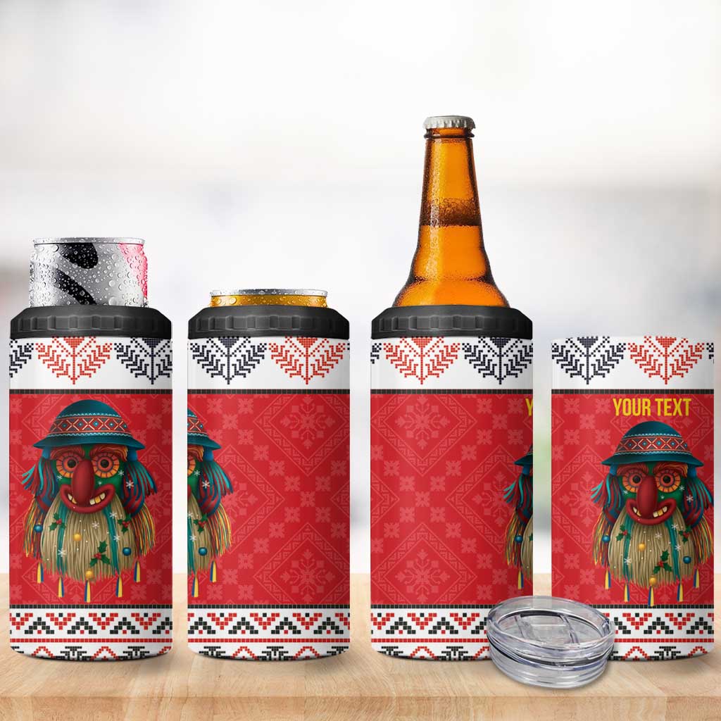 Personalized Romania Christmas 4 in 1 Can Cooler Tumbler Romanian Folk Mask - Wonder Print Shop
