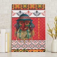 Personalized Romania Christmas Canvas Wall Art Romanian Folk Mask - Wonder Print Shop