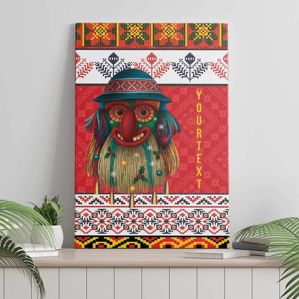 Personalized Romania Christmas Canvas Wall Art Romanian Folk Mask - Wonder Print Shop