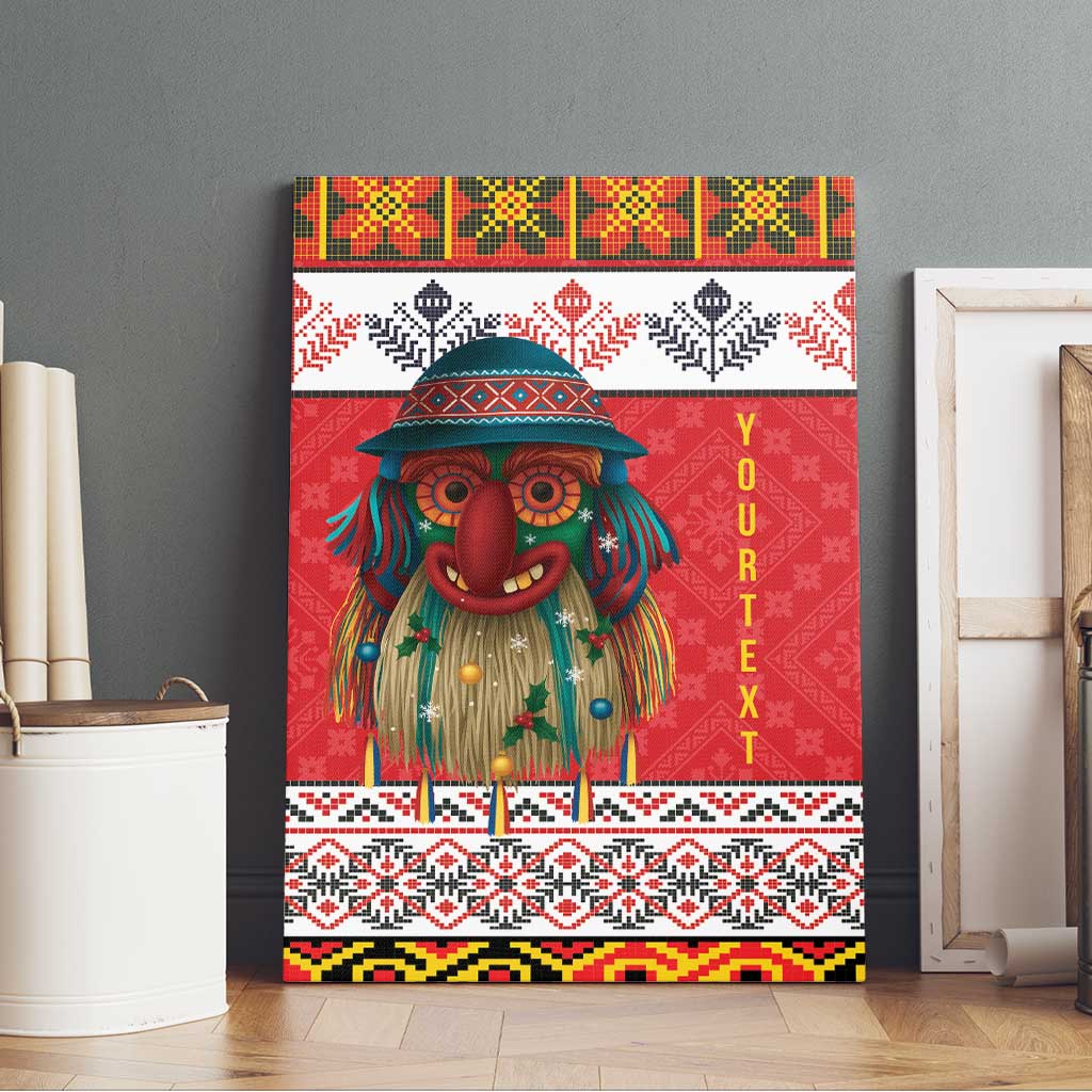 Personalized Romania Christmas Canvas Wall Art Romanian Folk Mask - Wonder Print Shop